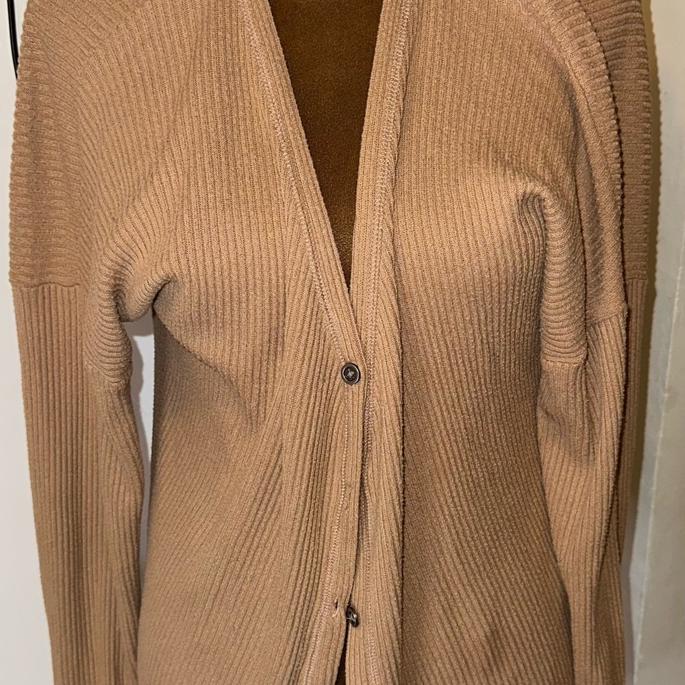 Abercrombie & Fitch Camel Ribbed Cardigan